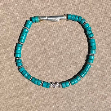 Age Turquoise and Sterling Bracelet