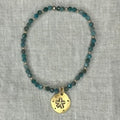 Apatite with gold starfish charm stretch bracelet