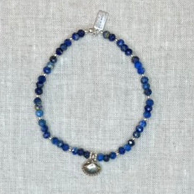 Blue Lapis + Sterling Stretch Bracelet