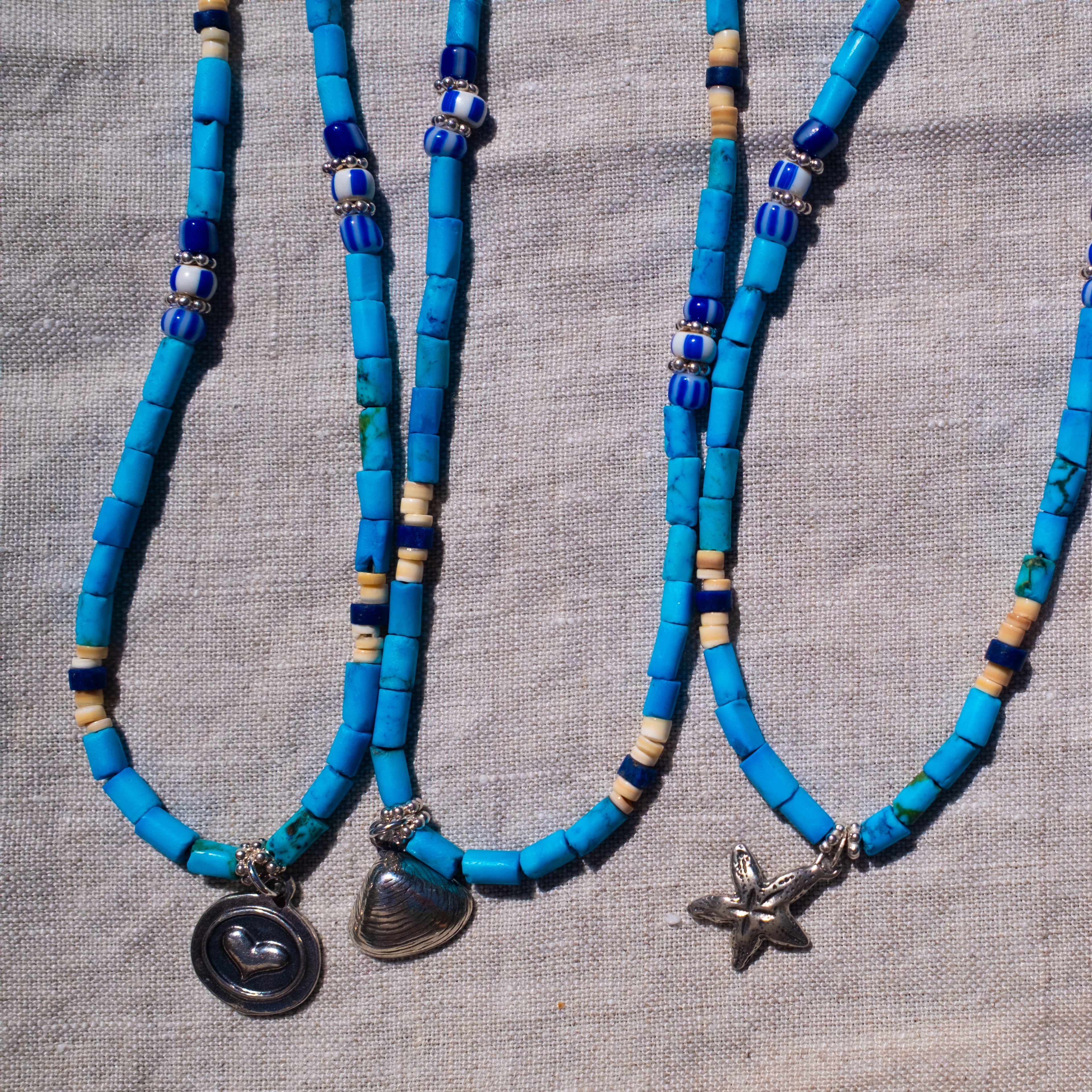 Allie Turquoise & Sterling Silver Charm Necklace