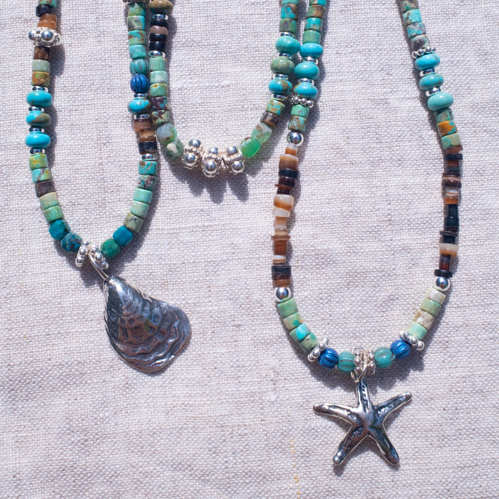 Ty Turquosie & Sterling Necklace with Medallion