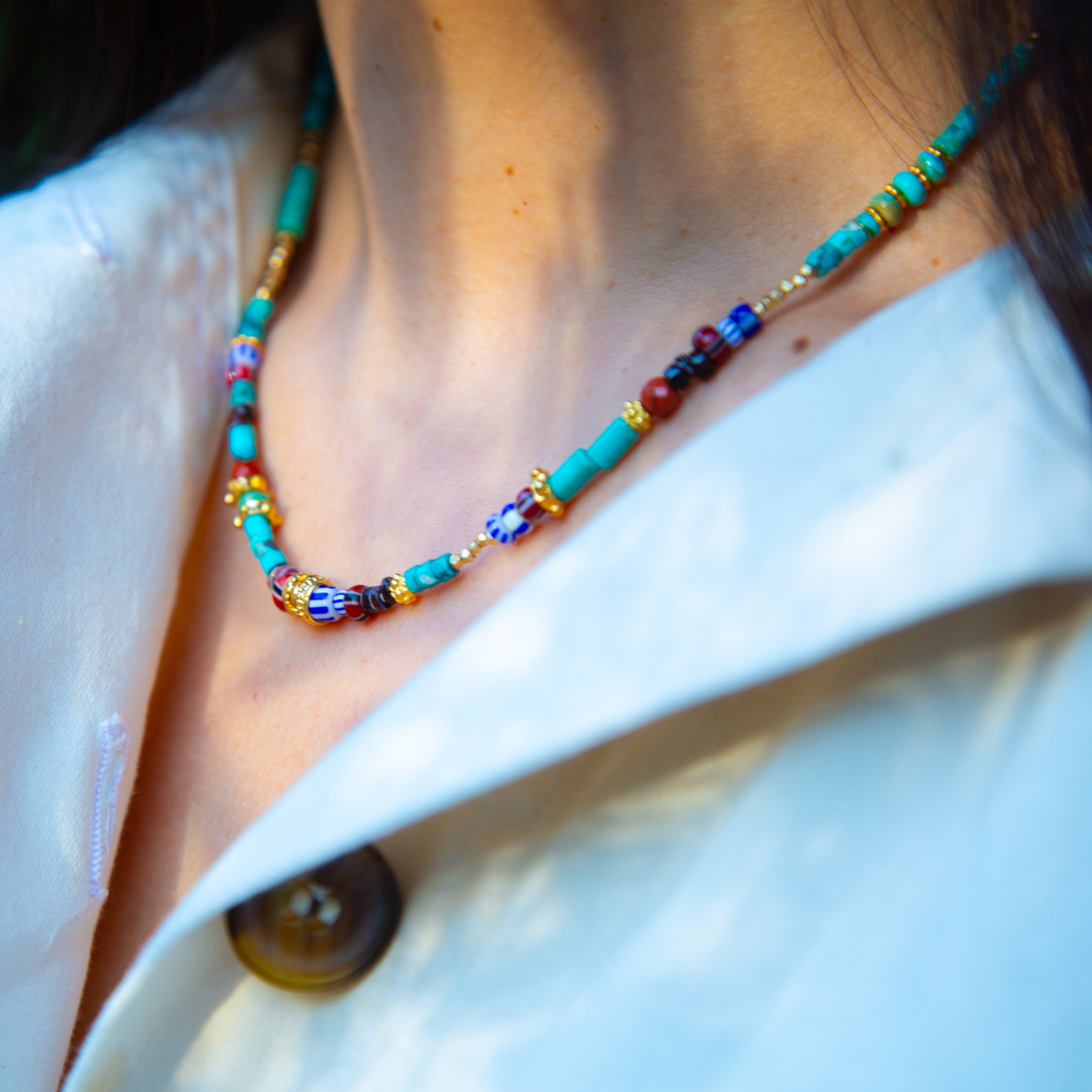 Mads Handstrung Turquoise Necklace