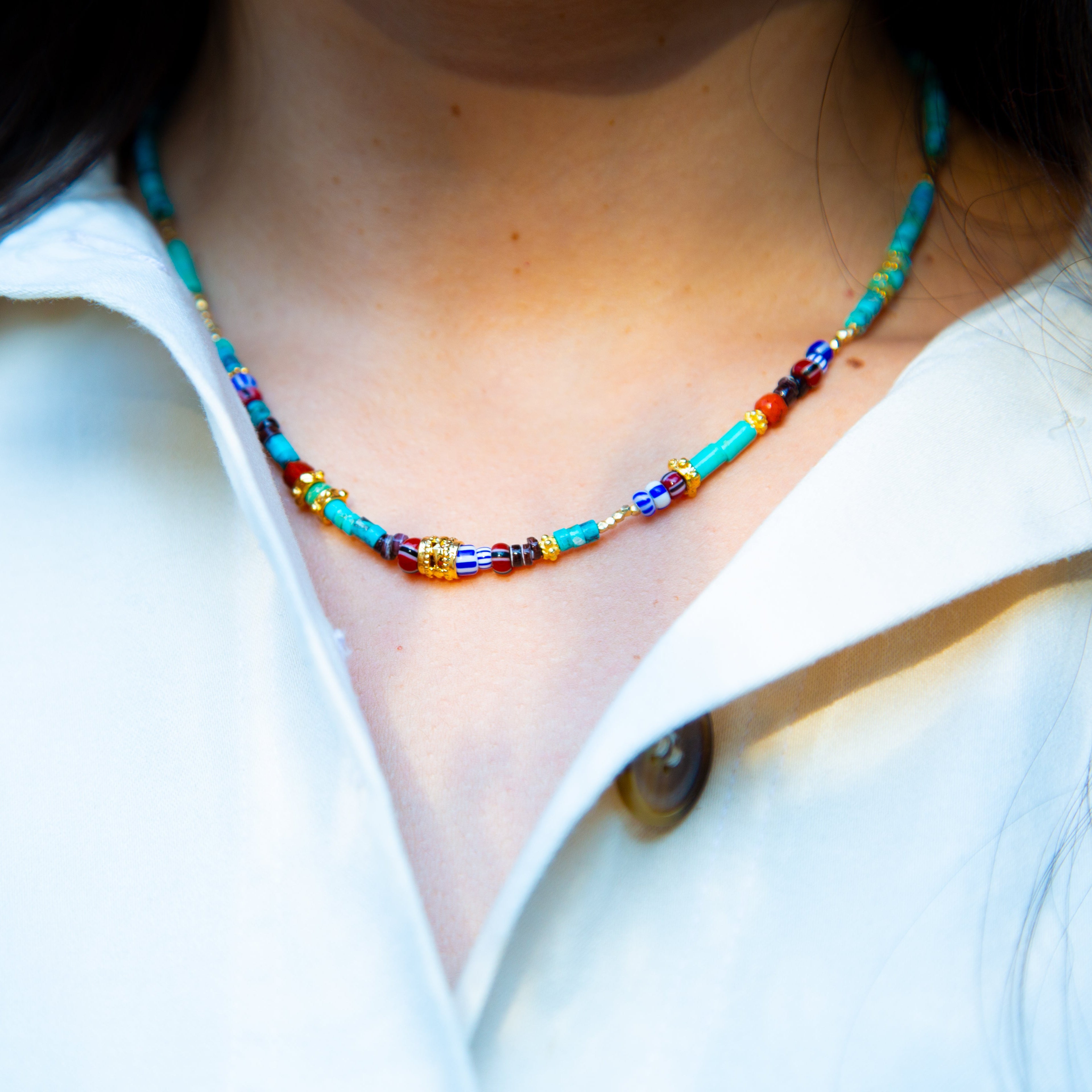 Mads Handstrung Turquoise Necklace