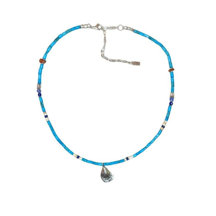 Allie Turquoise & Sterling Silver Charm Necklace