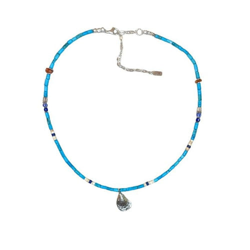Allie Turquoise & Sterling Silver Charm Necklace