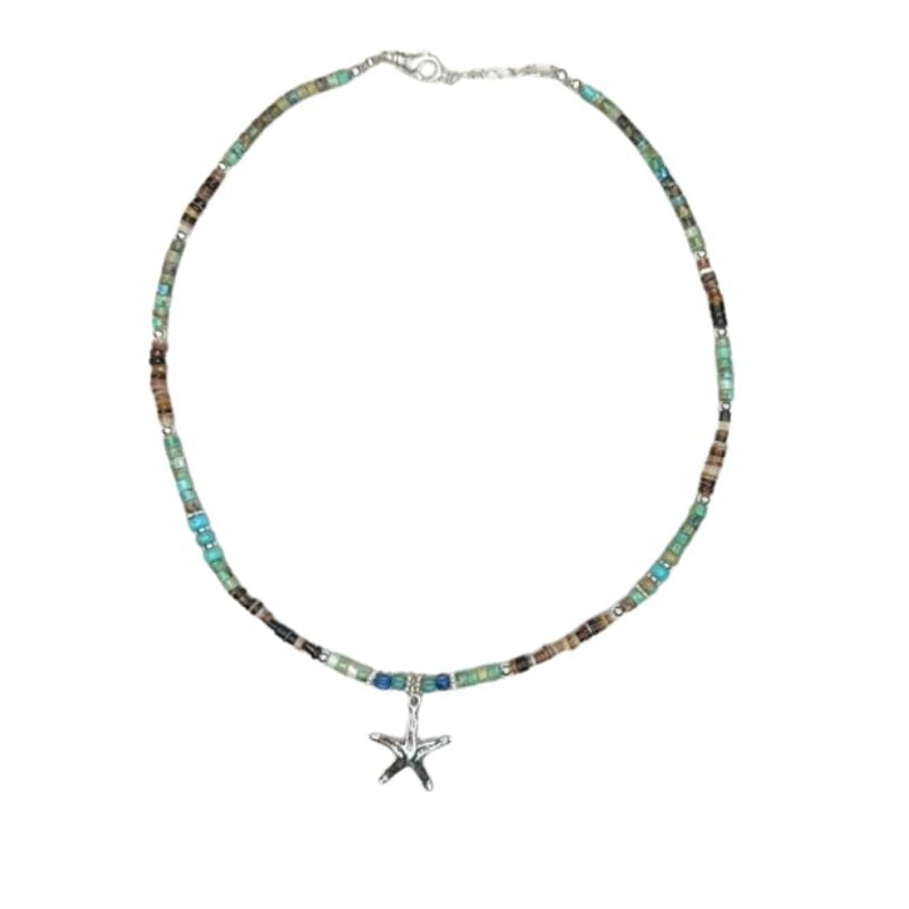 Ty Turquosie & Sterling Necklace with Medallion