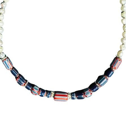Samantha II Freshwater Nugget Pearls with African Trade Beads