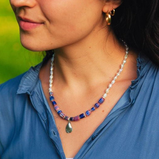 Samantha II Freshwater Nugget Pearls with Oyster Charm