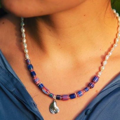 Samantha II Freshwater Nugget Pearls with Oyster Charm